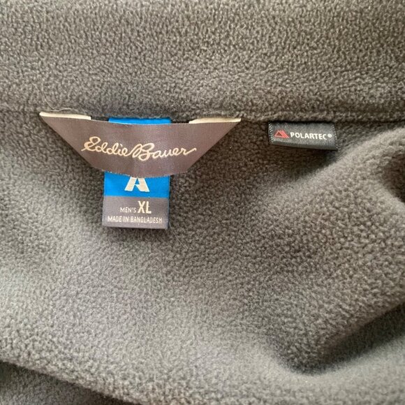 Eddie Bauer Polartec Gray Blue Fleece Long Sleeve Pullover Sweater Size XL - Picture 3 of 9